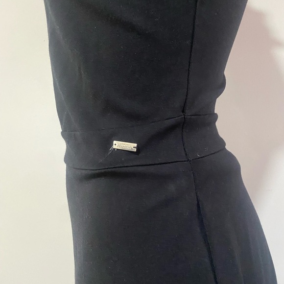 Armani Exchange Black Asymmetrical Wrap Mini Dress - Picture 9 of 14